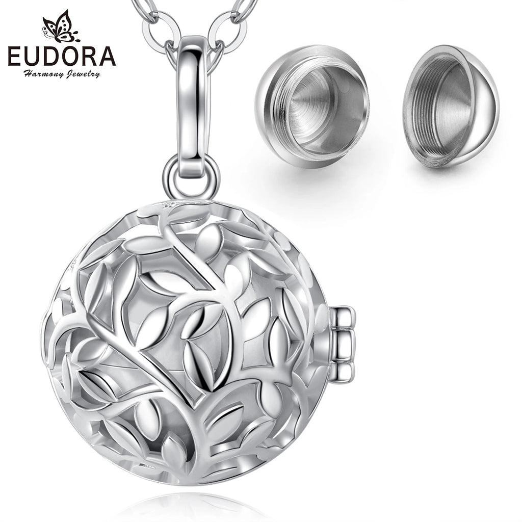 EUDORA urne crémation pendentif 18mm feuille d'olivier Cage médaillon porte-cendres souvenir Capsule collier boule creuse bijoux à bricoler soi-même k332n14 {{ tags }}