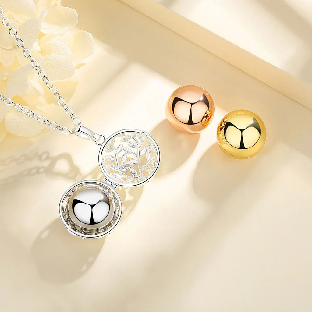EUDORA urne crémation pendentif 18mm feuille d'olivier Cage médaillon porte-cendres souvenir Capsule collier boule creuse bijoux à bricoler soi-même k332n14 {{ tags }}