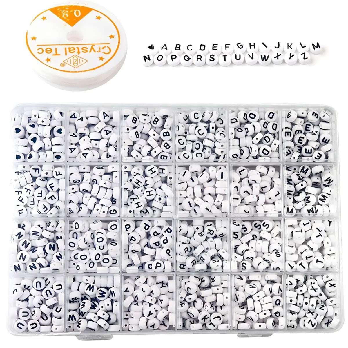 Boîte 1200 Perles Lettres Blanches | L'Indispensable des Bracelets {{ tags }}