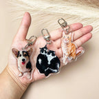 Porte-clés personnalisé en acrylique avec Photo d'animal de compagnie, 2 pièces, Portrait de chien et de chat, porte-clés Photo de chien personnalisé, cadeau commémoratif pour animaux de compagnie {{ tags }}