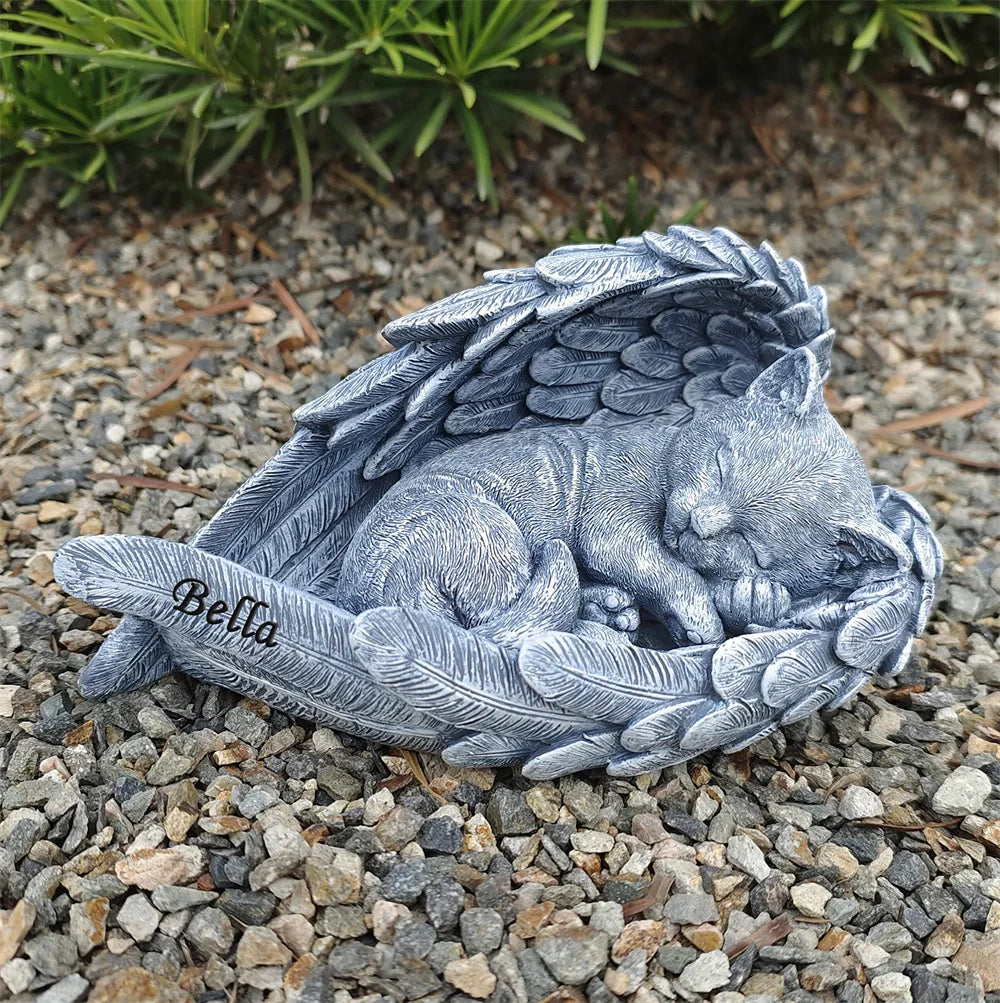 Pierres commémoratives personnalisées pour animaux de compagnie, ornement, cadeaux de sympathie pour perte d'animaux, cadeaux souvenirs, marqueurs pour tombe de chat, Statue de chat China Mainland {{ tags }}