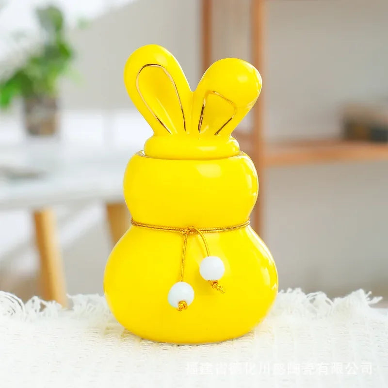 Mini urne en céramique pour crémation humaine, animal de compagnie, lapin, cendres de chien, funéraire, petite taille Yellow 7.7X12.7CM 160ml {{ tags }}