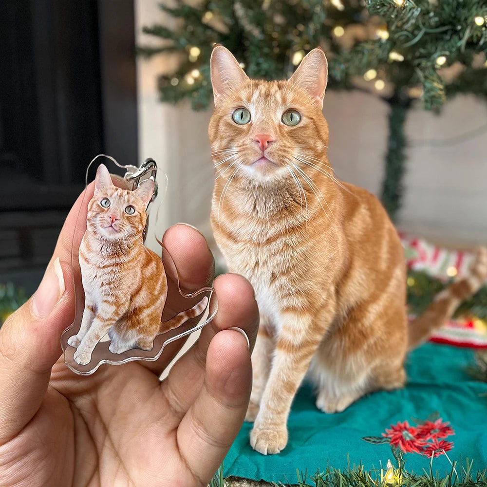 Porte-clés personnalisé en acrylique avec Photo d'animal de compagnie, 2 pièces, Portrait de chien et de chat, porte-clés Photo de chien personnalisé, cadeau commémoratif pour animaux de compagnie Full Body 2Pcs {{ tags }}