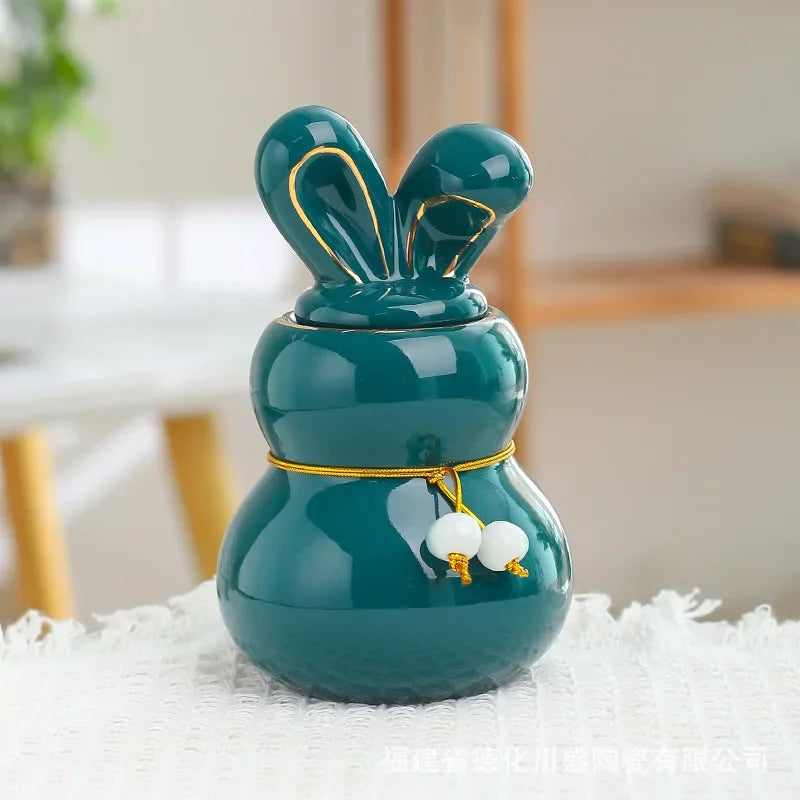 Mini urne en céramique pour crémation humaine, animal de compagnie, lapin, cendres de chien, funéraire, petite taille Dark green 7.7X12.7CM 160ml {{ tags }}
