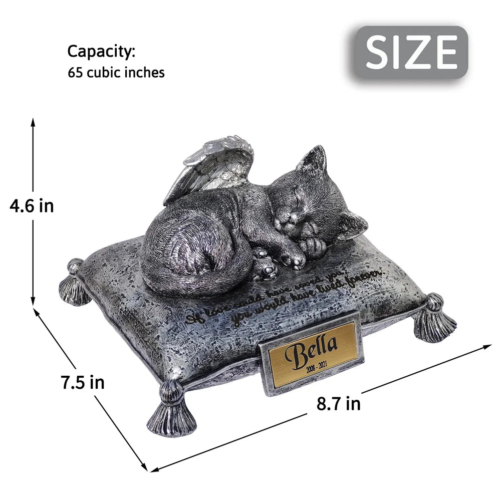 Urnes personnalisées pour cendres de chat, urnes commémoratives de crémation pour chat en résine, cadeau de statue commémorative de chat d'ange {{ tags }}