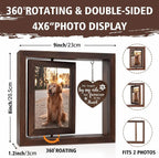 Cadre Photo rotatif en bois 4x6, cadeau commémoratif pour chien et chat, cadre Photo personnalisable {{ tags }}