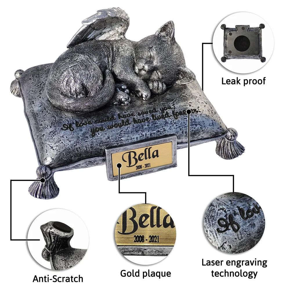 Urnes personnalisées pour cendres de chat, urnes commémoratives de crémation pour chat en résine, cadeau de statue commémorative de chat d'ange {{ tags }}