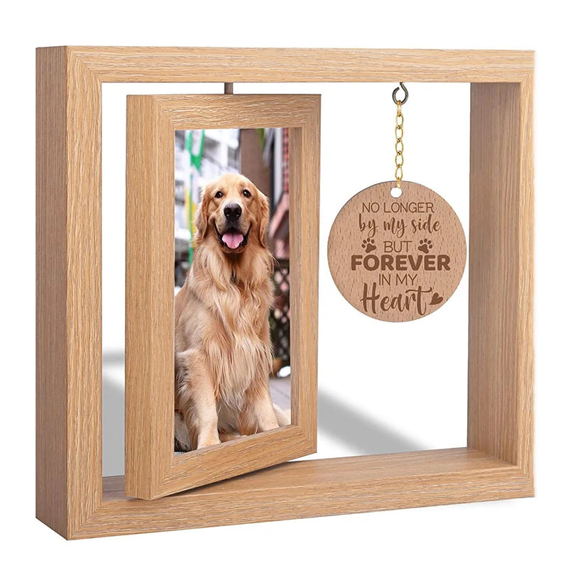 Cadre Photo commémoratif en bois Double face rotatif 4x6, décor de table, cadeau commémoratif de deuil pour chats et chiens, accessoires pour animaux de compagnie {{ tags }}