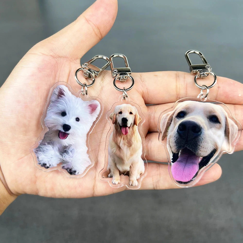 Porte-clés personnalisé en acrylique avec Photo d'animal de compagnie, 2 pièces, Portrait de chien et de chat, porte-clés Photo de chien personnalisé, cadeau commémoratif pour animaux de compagnie {{ tags }}