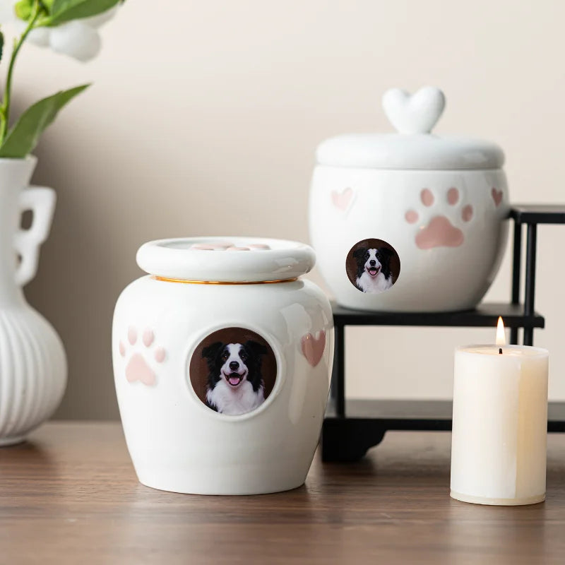Urne pour animaux de compagnie scellée résistante à l'humidité pour cendres – Souvenir commémoratif gravé sur mesure pour petits chiens et chats, pour toujours dans le cœur {{ tags }}