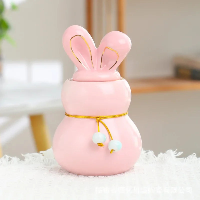 Mini urne en céramique pour crémation humaine, animal de compagnie, lapin, cendres de chien, funéraire, petite taille Pink 7.7X12.7CM 160ml {{ tags }}