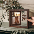Cadre Photo rotatif en bois 4x6, cadeau commémoratif pour chien et chat, cadre Photo personnalisable {{ tags }}