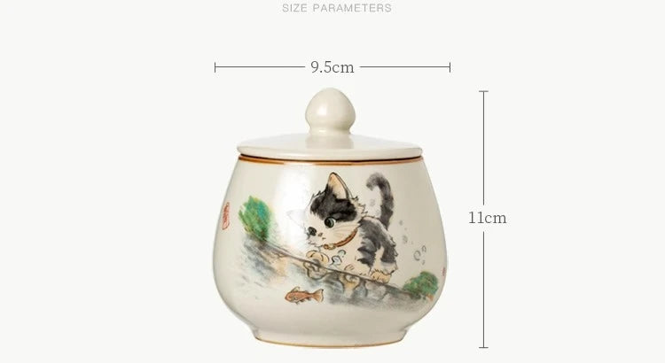 Pot de cendres funéraires motif de chat mignon {{ tags }}