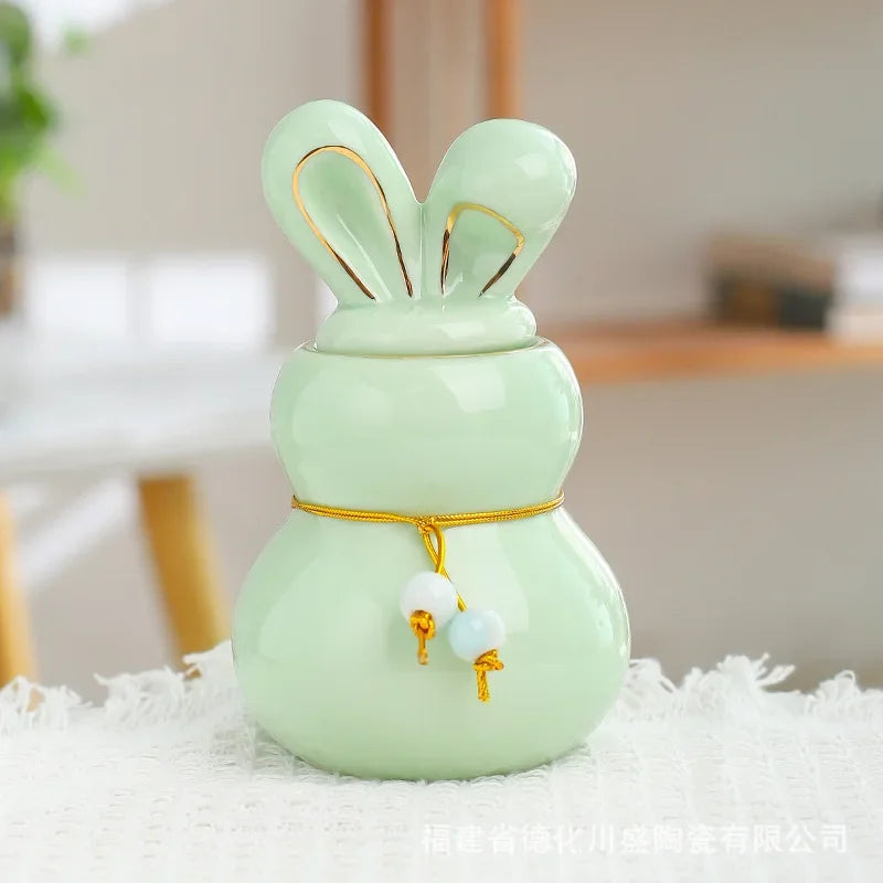 Mini urne en céramique pour crémation humaine, animal de compagnie, lapin, cendres de chien, funéraire, petite taille Green 7.7X12.7CM 160ml {{ tags }}