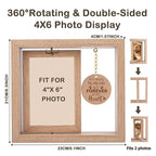 Cadre Photo commémoratif en bois Double face rotatif 4x6, décor de table, cadeau commémoratif de deuil pour chats et chiens, accessoires pour animaux de compagnie {{ tags }}