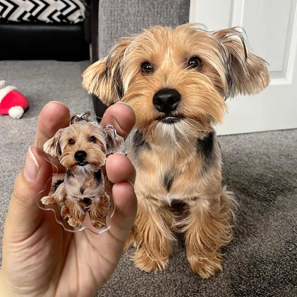 Porte-clés personnalisé en acrylique avec Photo d'animal de compagnie, 2 pièces, Portrait de chien et de chat, porte-clés Photo de chien personnalisé, cadeau commémoratif pour animaux de compagnie {{ tags }}