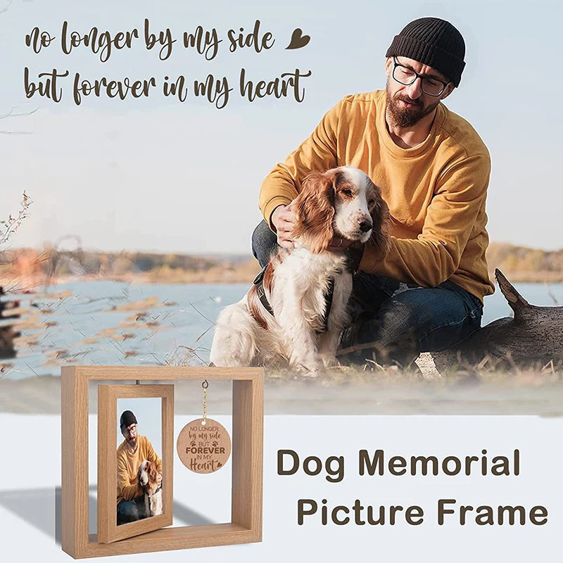Cadre Photo commémoratif en bois Double face rotatif 4x6, décor de table, cadeau commémoratif de deuil pour chats et chiens, accessoires pour animaux de compagnie {{ tags }}