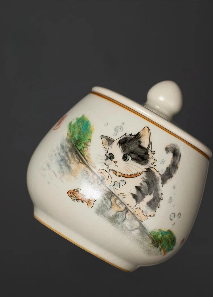 Pot de cendres funéraires motif de chat mignon {{ tags }}