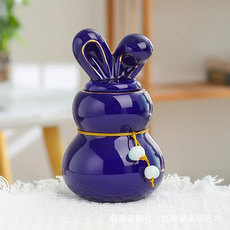 Mini urne en céramique pour crémation humaine, animal de compagnie, lapin, cendres de chien, funéraire, petite taille Cobalt blue 7.7X12.7CM 160ml {{ tags }}