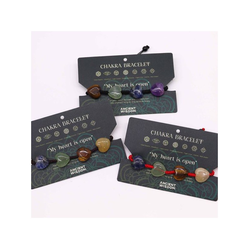 Bracelet chakra : 7 pierres cœurs