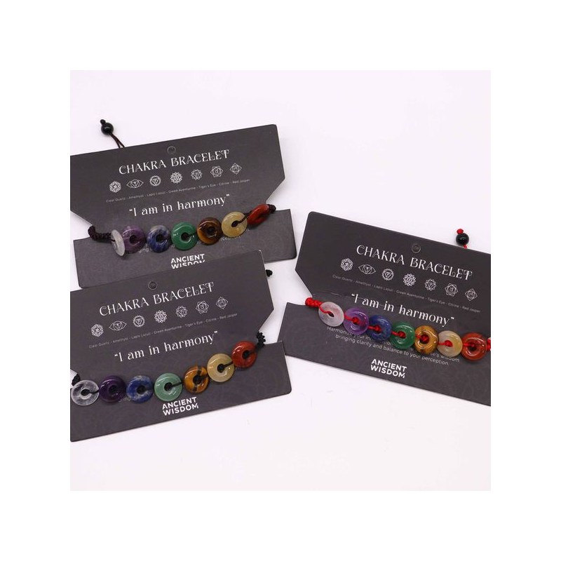 Bracelet chakra : 7 pierres mini donuts