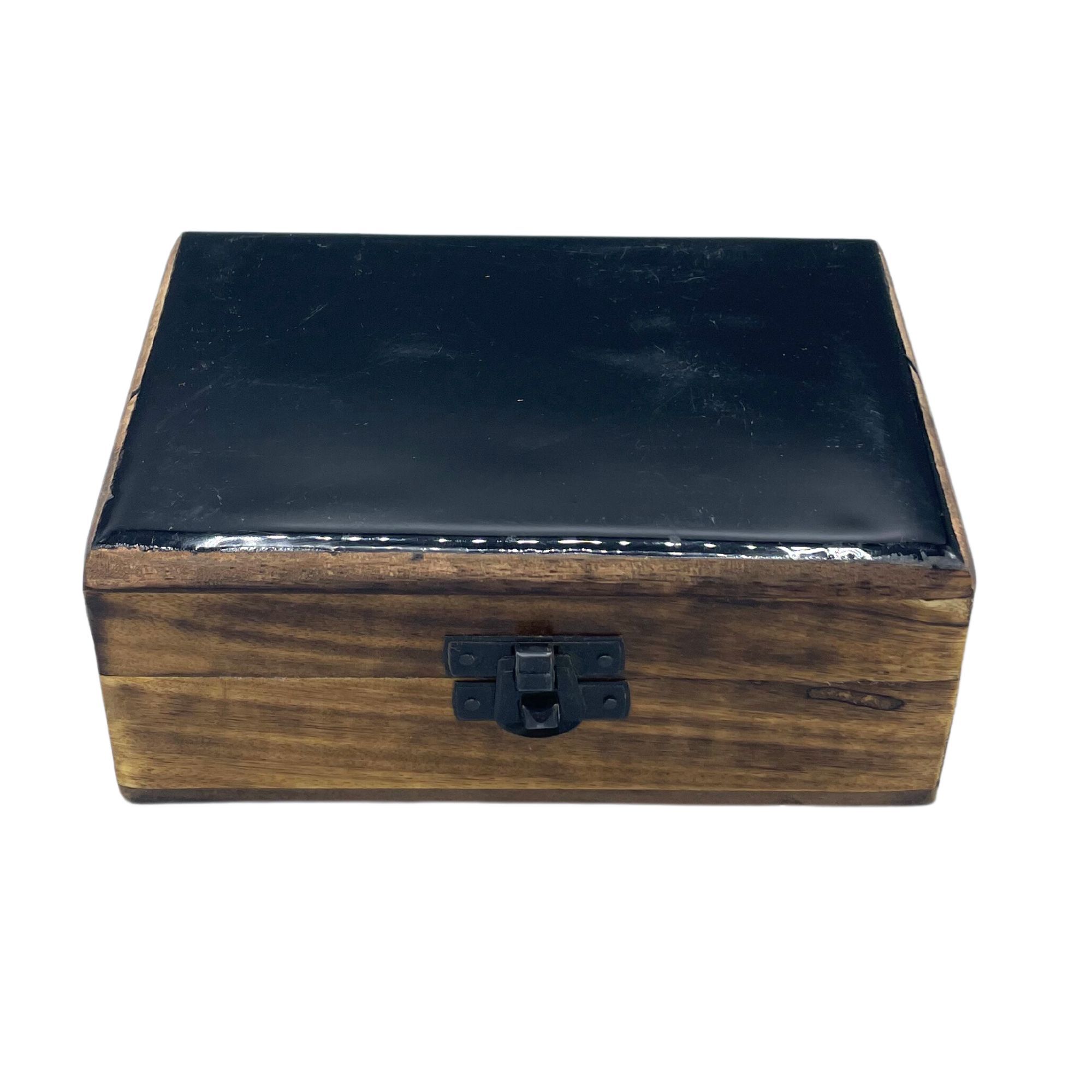 Boîte bois céramique noire