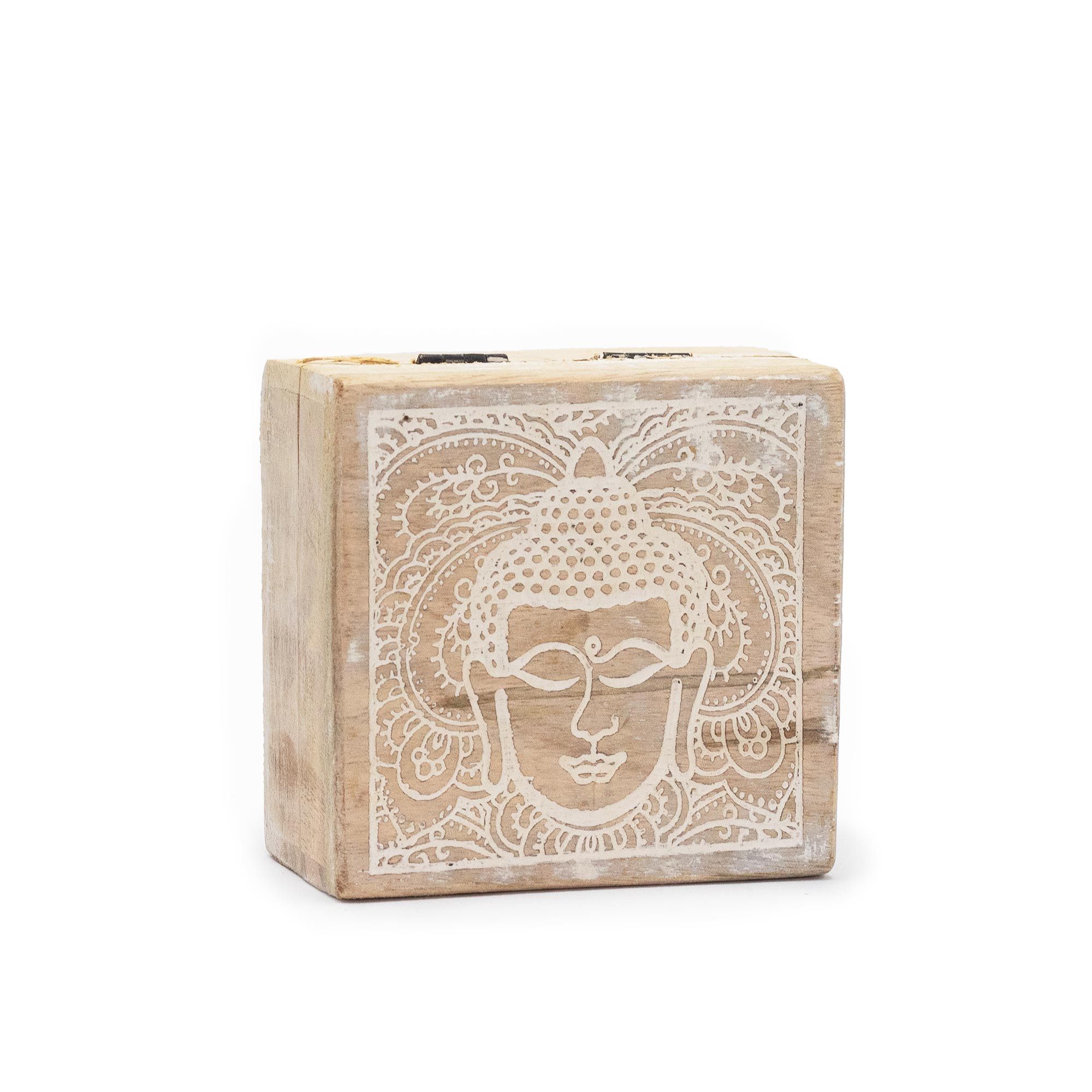 Boîte carrée bouddha blanche