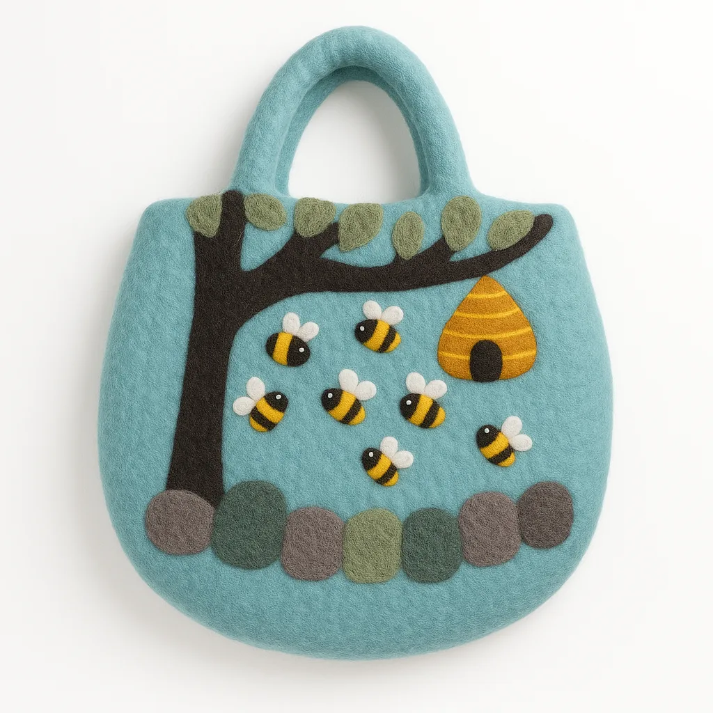 Sac feutré arbre et ruche