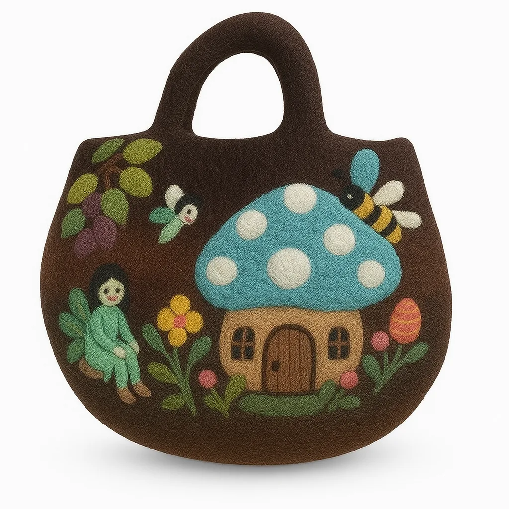 Sac feutré jardin féerique
