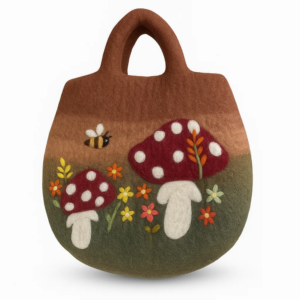 Sac feutré jardin champignon