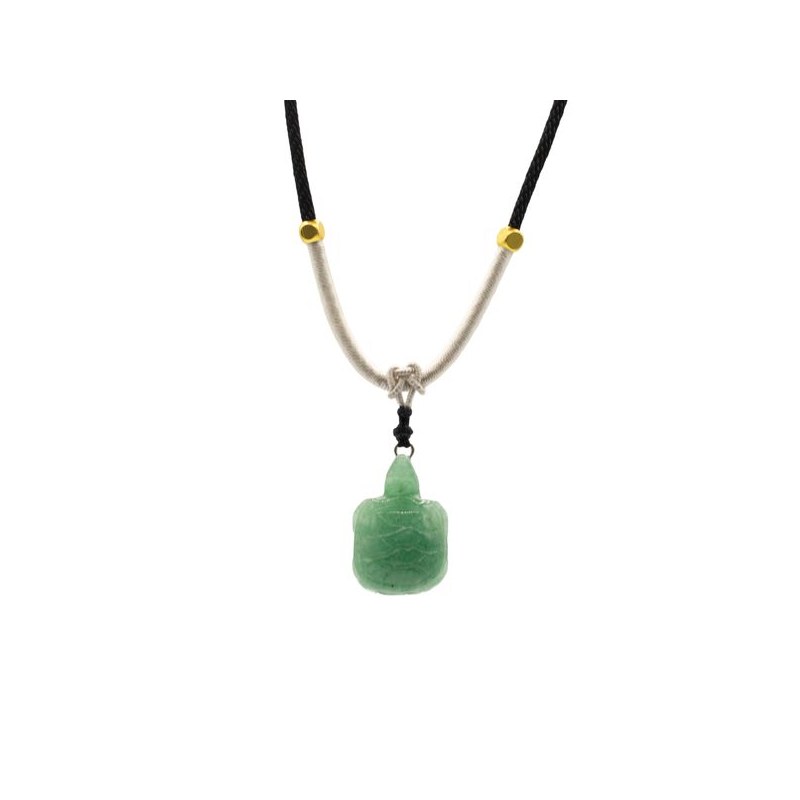 Collier tortue : Jade verte