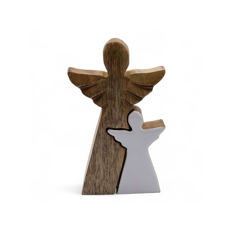 Statuette ange « ange dans l'ange » : émail blanc