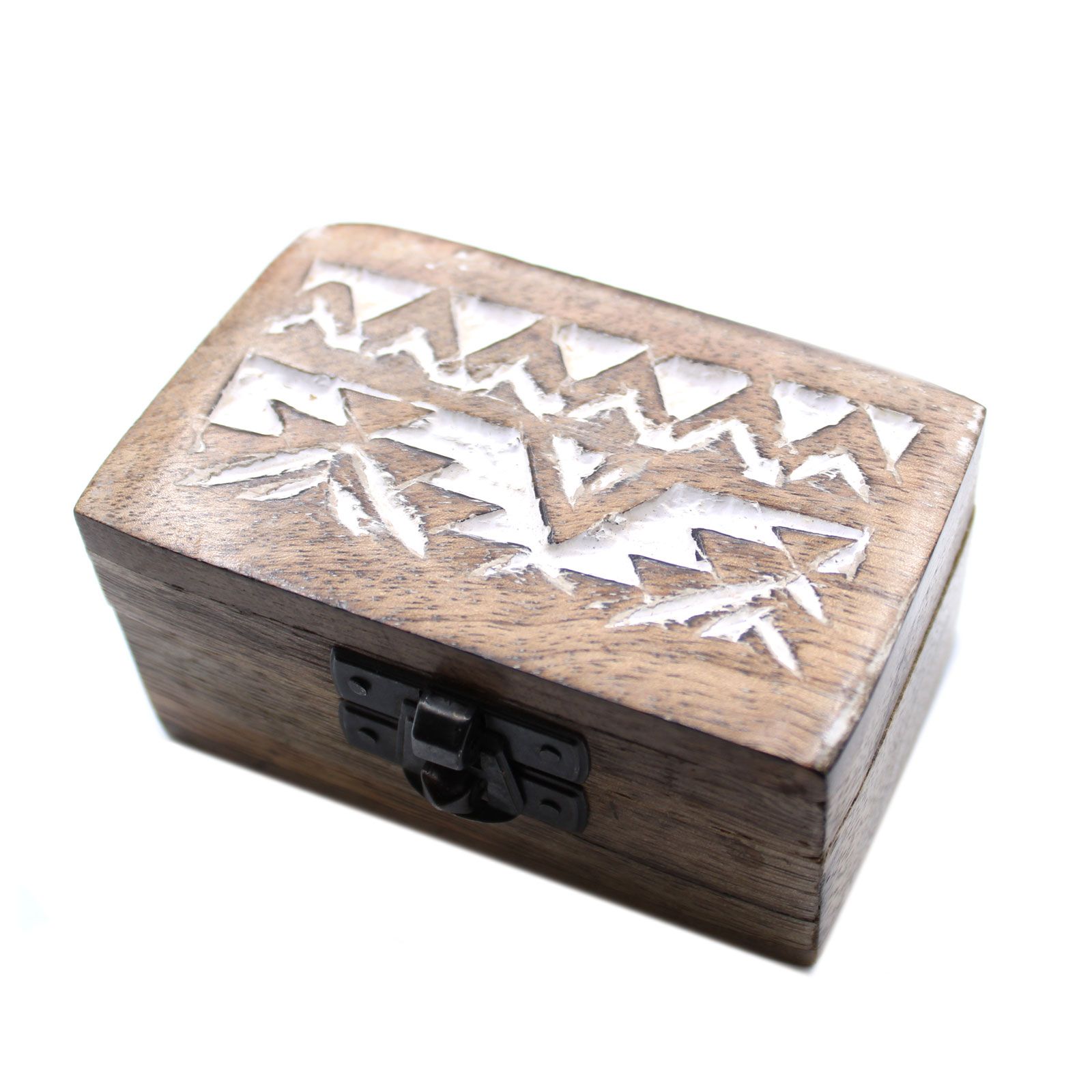 Boîte bois blanchi motif slave